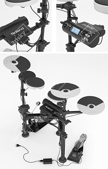 Compact Electronic Drum Set Tama Iron Cobra 3D model image 5