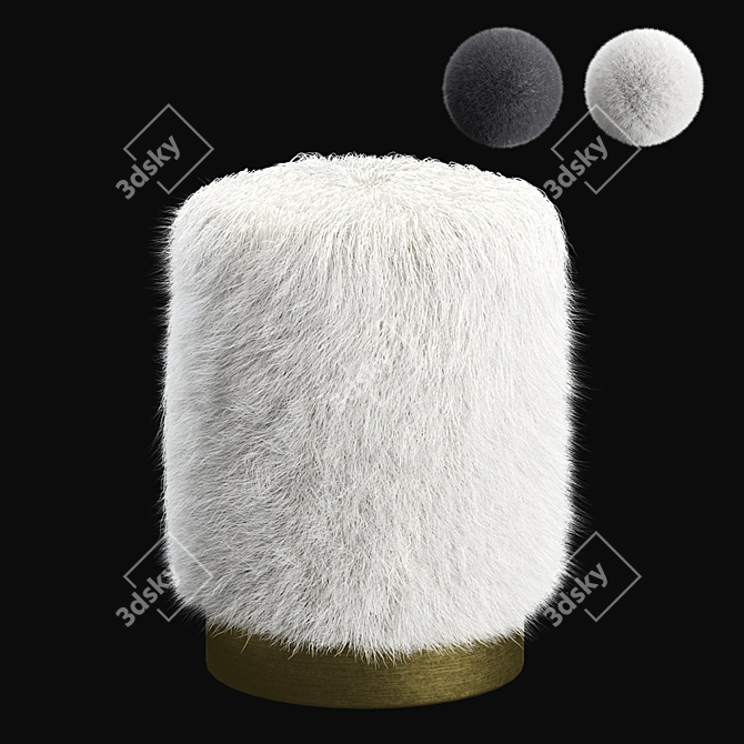 Fredson Round Ottoman 3D model image 1