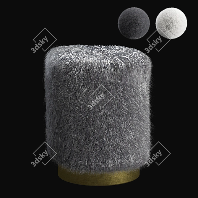 Fredson Round Ottoman 3D model image 2