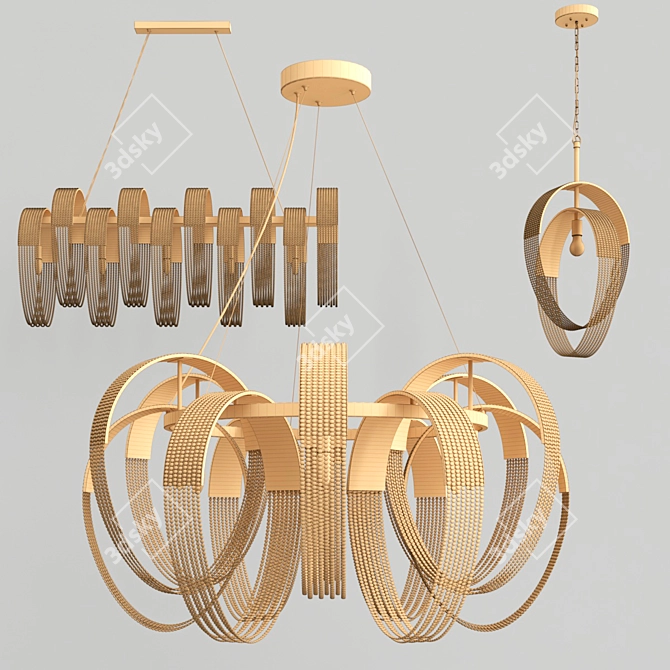 PELAGIA COLLECTION: Elegant Metal and Crystal Lamps 3D model image 3