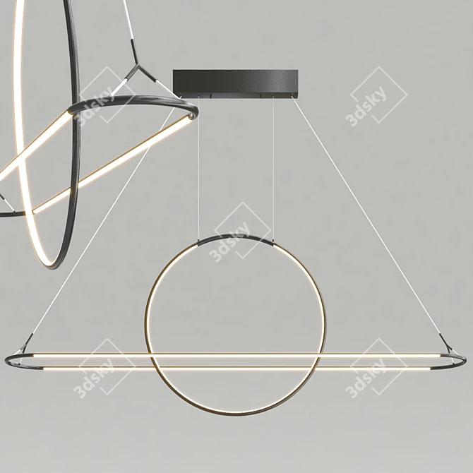 Modern LED Ring Ceiling Light - DAGRUND 3D model image 4