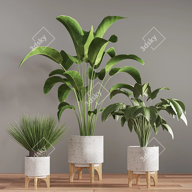  Modern Indoor Plant Stand 3D model image 3