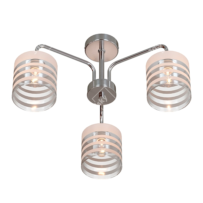 Modern Chrome Ceiling Chandelier 3D model image 3