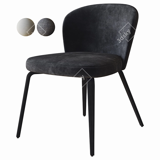 Elegant Halard Eichholtz Dining Chair 3D model image 1