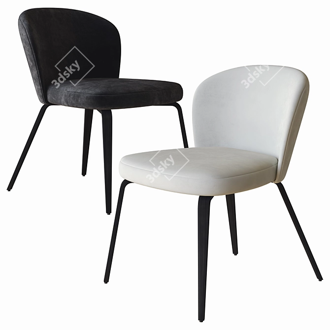 Elegant Halard Eichholtz Dining Chair 3D model image 2