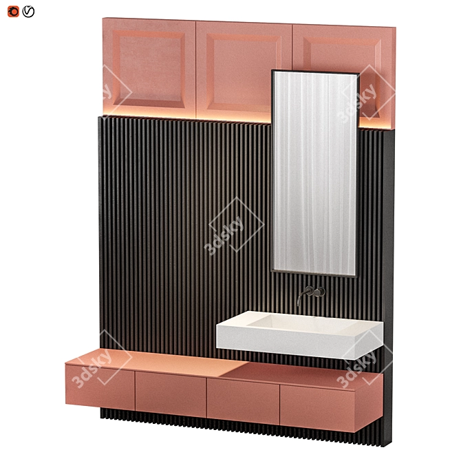 Modern 3Dmax Bathroom Set 3D model image 1