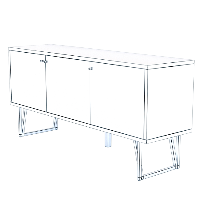 Elegant Hayes Acacia Sideboard 3D model image 7