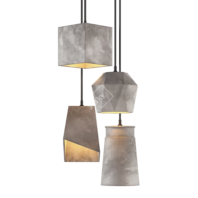 Georgia Concrete Pendant Lights 3D model image 2