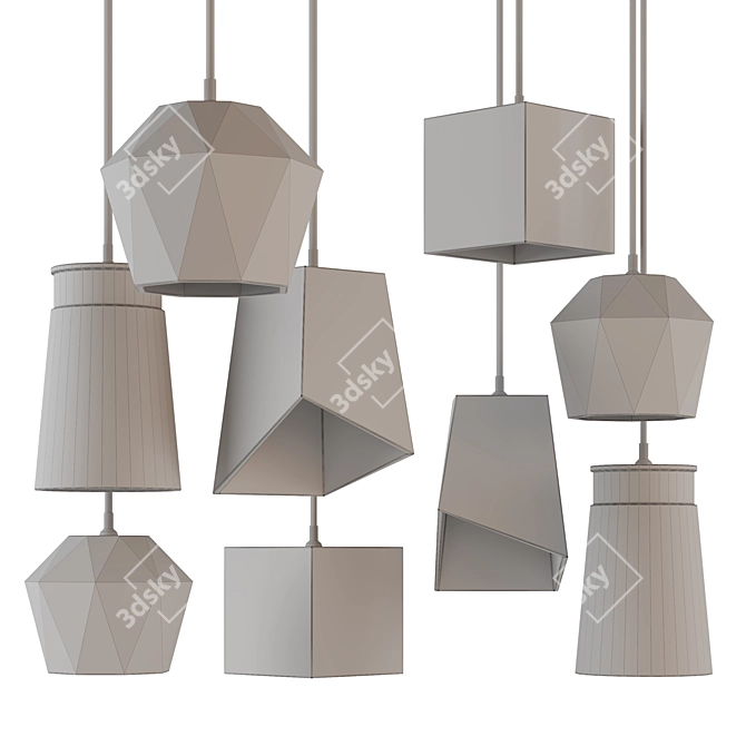 Georgia Concrete Pendant Lights 3D model image 3