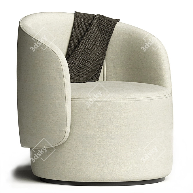 Luxury and Comfort: Fendi Anabel Armchair 3D model image 3