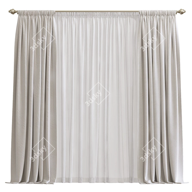 Revamped Curtain Design 3D model image 1