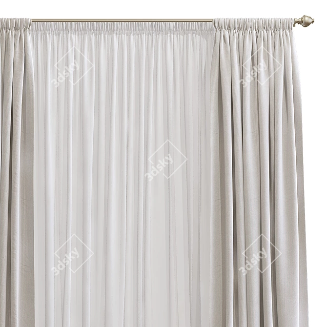 Revamped Curtain Design 3D model image 2