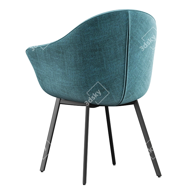 Quilda Blue Dining Chair: Modern Elegance for your Dining Space 3D model image 3