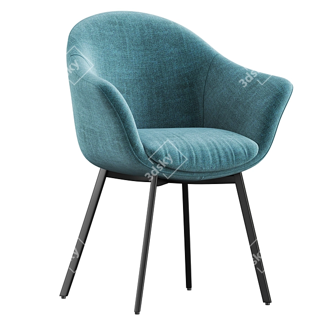 Quilda Blue Dining Chair: Modern Elegance for your Dining Space 3D model image 4