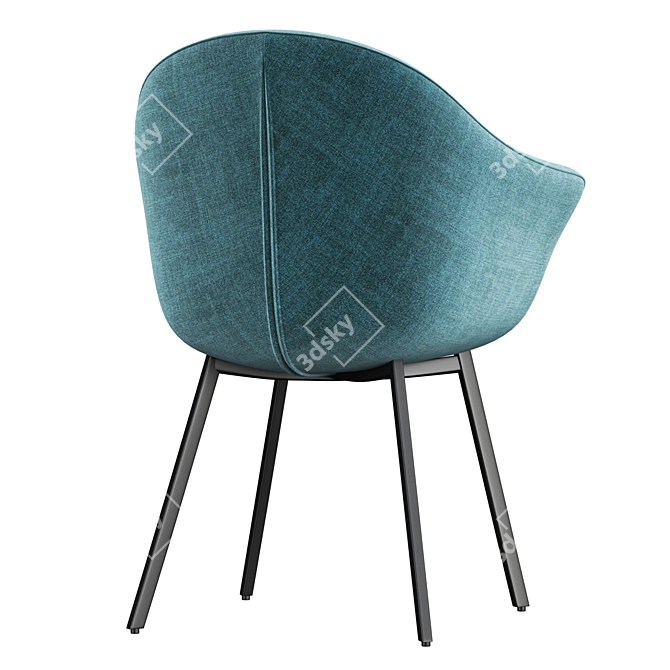 Quilda Blue Dining Chair: Modern Elegance for your Dining Space 3D model image 5