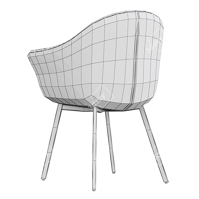 Quilda Blue Dining Chair: Modern Elegance for your Dining Space 3D model image 7