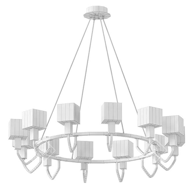 DORA CH: Sleek Polygon Design Lamp 3D model image 2