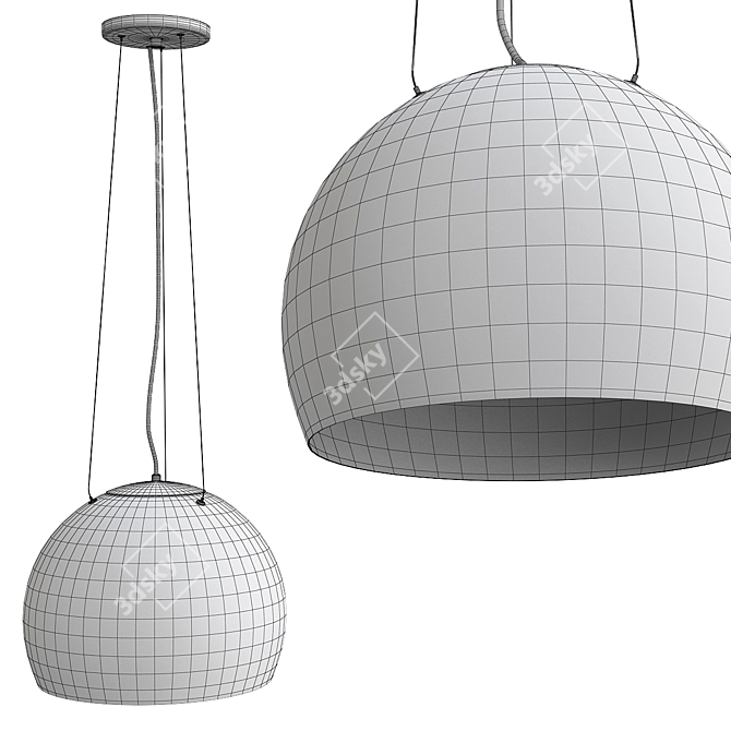 Elegant Nula Pendant Light 3D model image 2