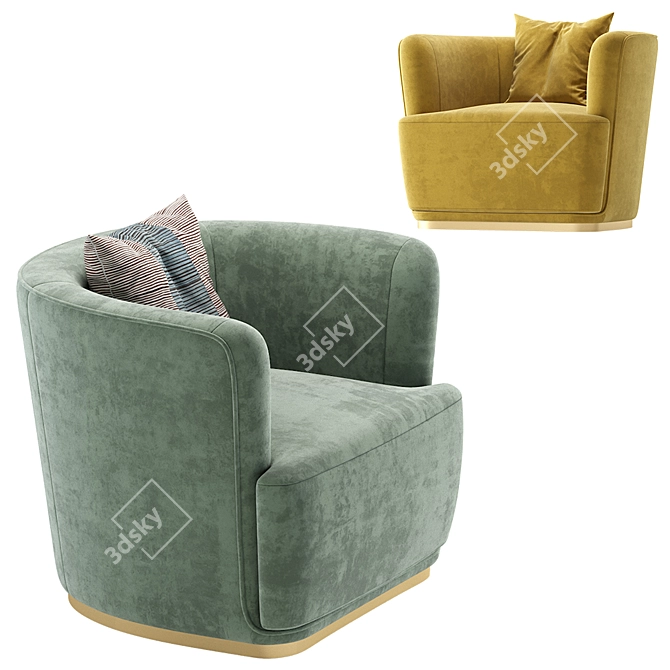 Luxury Floral Armchair by SEN-FLOR Cazarina 3D model image 3