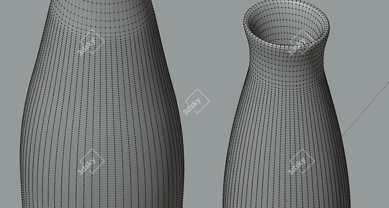 Sleek Ceramic Vases: Low-poly 3D 3D model image 6