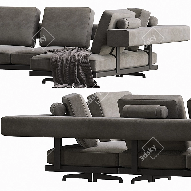 Elegant Wing Sofa - Flexform 3D model image 2