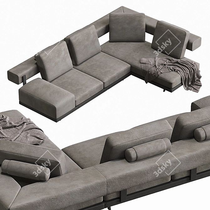 Elegant Wing Sofa - Flexform 3D model image 3