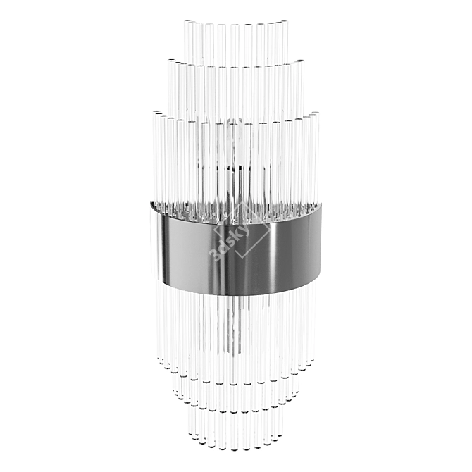 Title: Chrome Crystal Glass Wall Sconce 3D model image 1