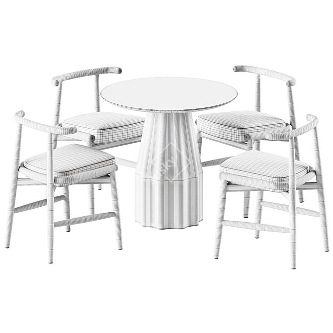 Modern Elegance - Burin Table & Emilia Chair 3D model image 3