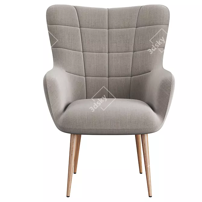 Sleek Modern Dining Chair 3D model image 2