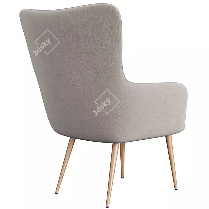 Sleek Modern Dining Chair 3D model image 3