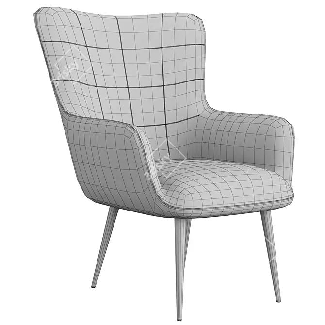 Sleek Modern Dining Chair 3D model image 4