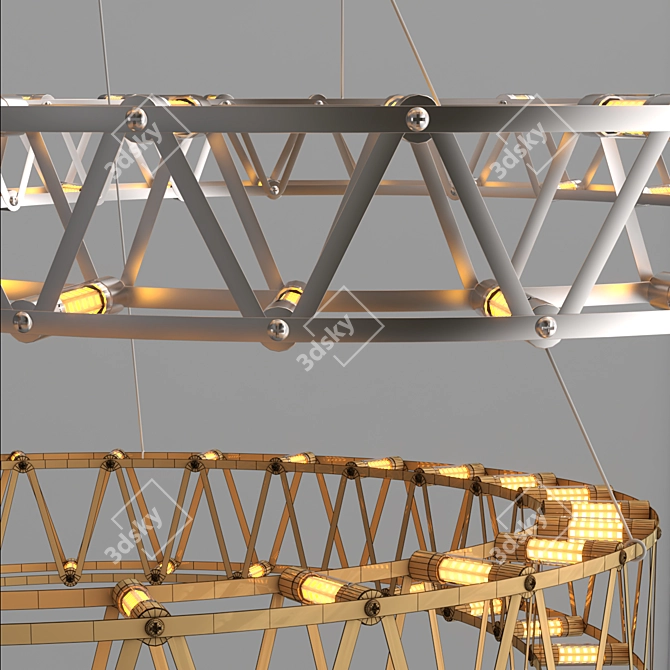 Elegant Eiff Pendant Light 3D model image 2