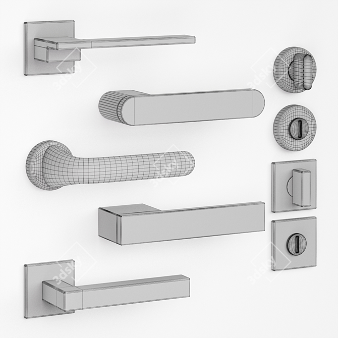 Elegant Olivari Door Handles 3D model image 4