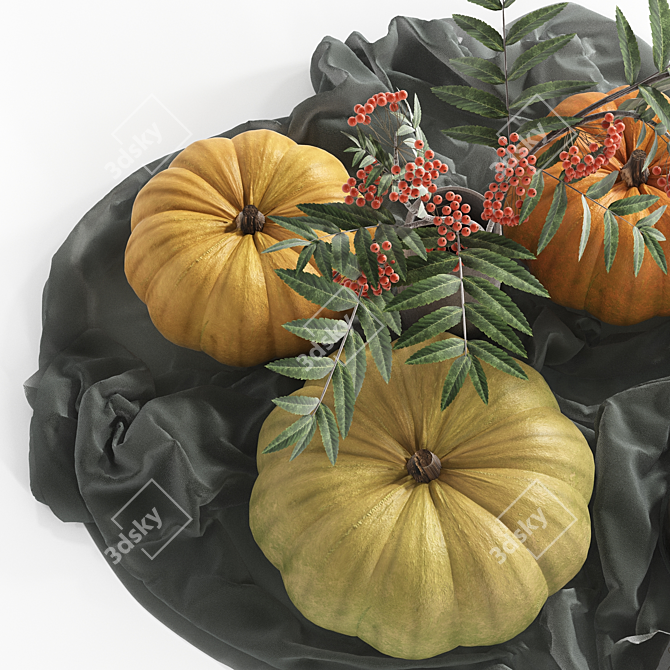 Pumpkin Kitchen Decor Set 3D model image 4