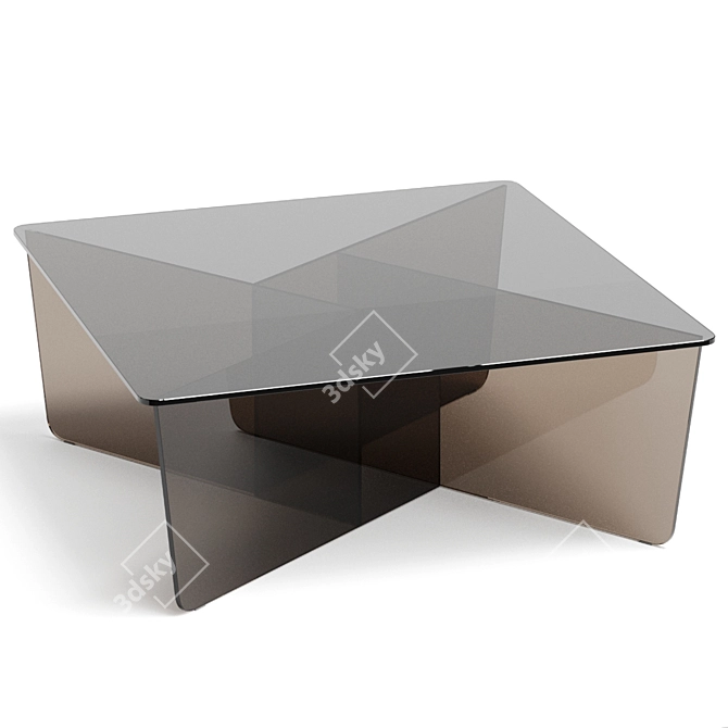 Sleek Glass Coffee Table Oki 3D model image 2