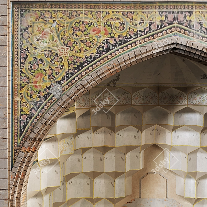 Vintage Islamic Turkish Arch Muqarnas Set 135 3D model image 5