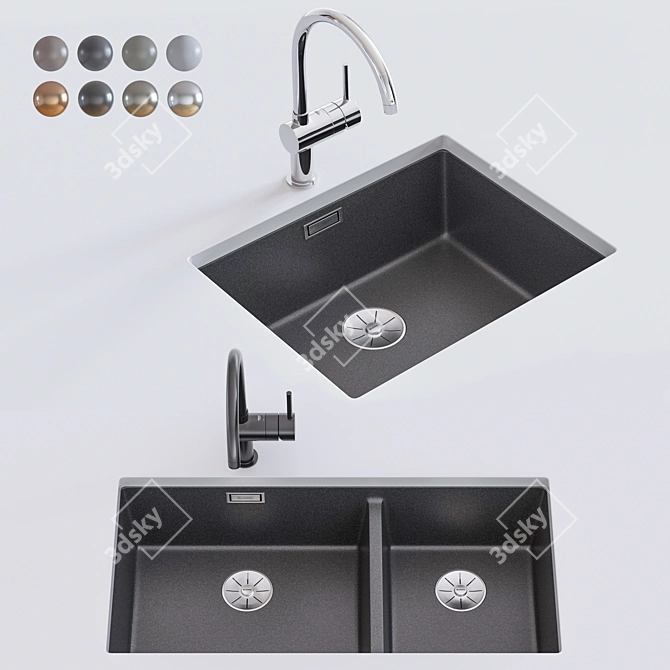 Blanco Subline Sink & Grohe Minta Faucet 3D model image 1
