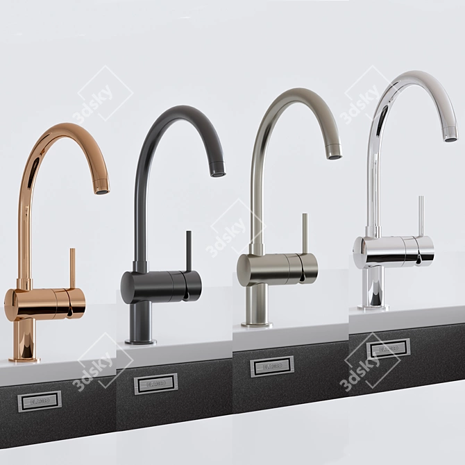 Blanco Subline Sink & Grohe Minta Faucet 3D model image 3