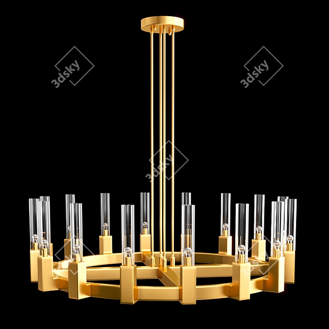 Golden Villa Pendant Chandelier 3D model image 1