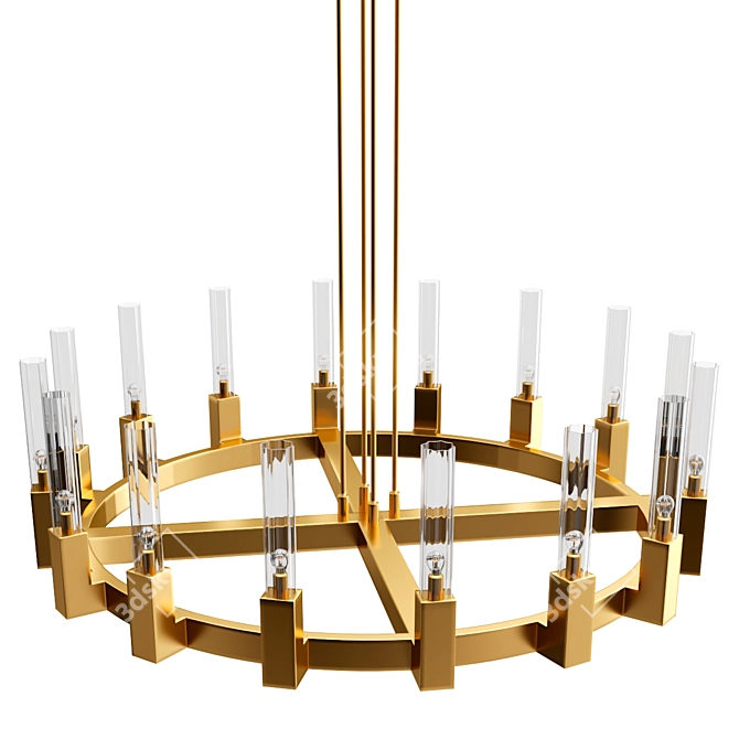 Golden Villa Pendant Chandelier 3D model image 4