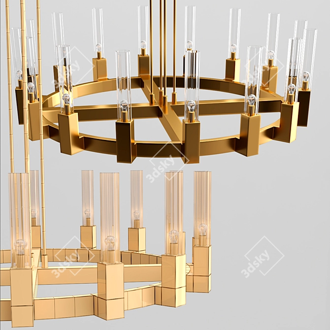 Golden Villa Pendant Chandelier 3D model image 5