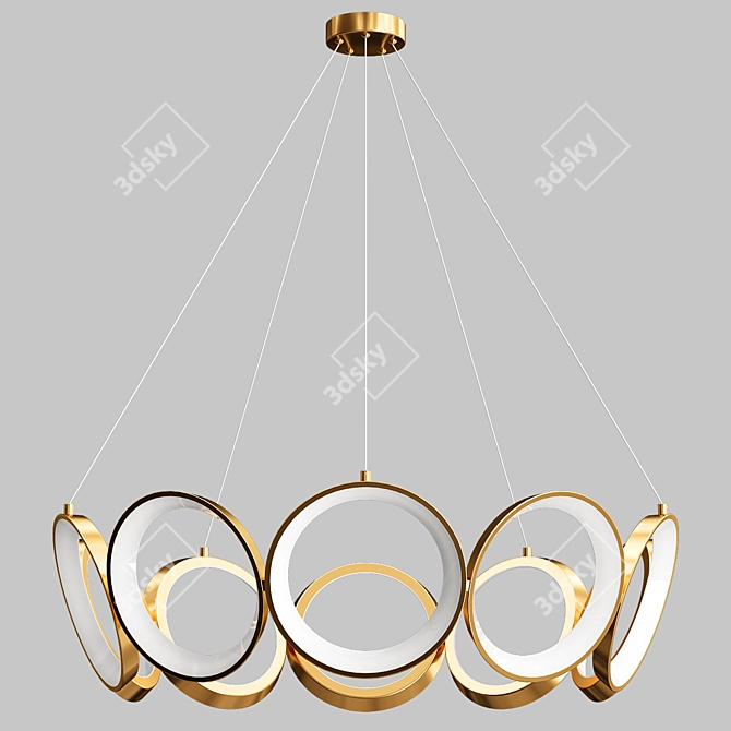 Modern Iron LED Pendant 3D model image 2