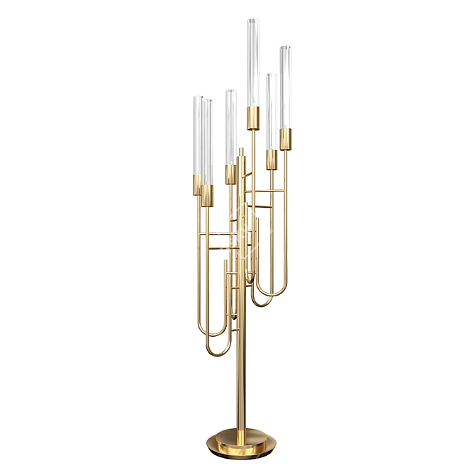 Glamour Gold Crystal Floor Lamp 3D model image 1