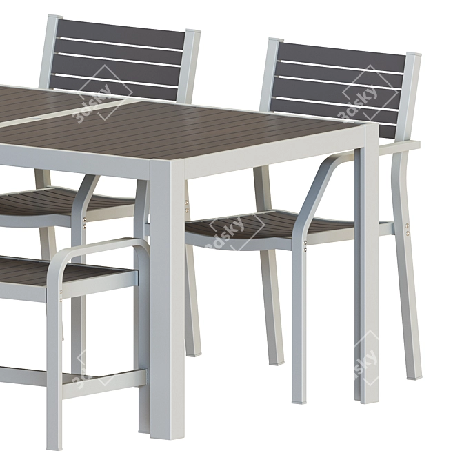 Modern Outdoor Table and Chairs Set 3D model image 3
