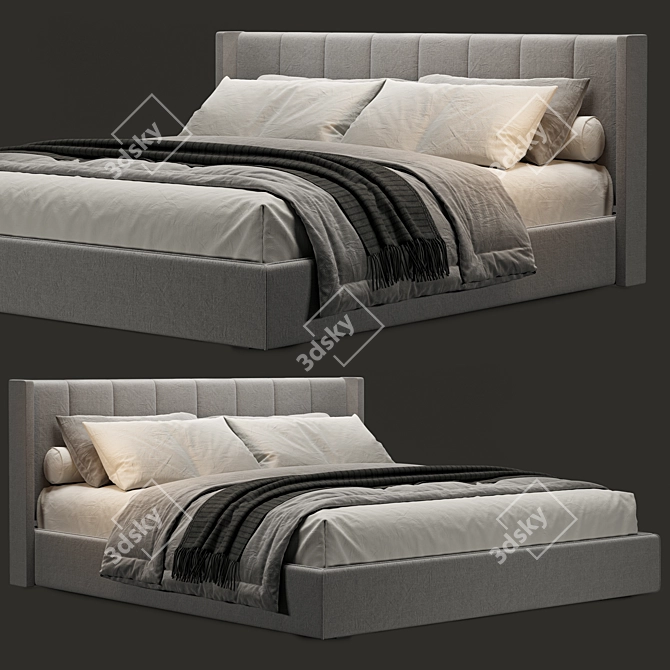 Modern West Elm Shelter Bed 3D model image 1