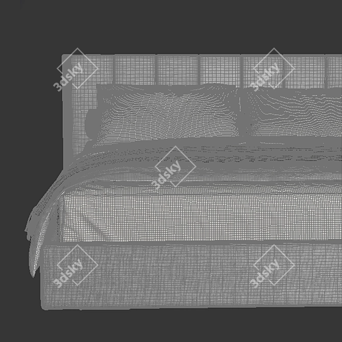 Modern West Elm Shelter Bed 3D model image 3