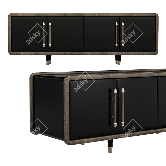 Modern Oak Sideboard 3D model image 1