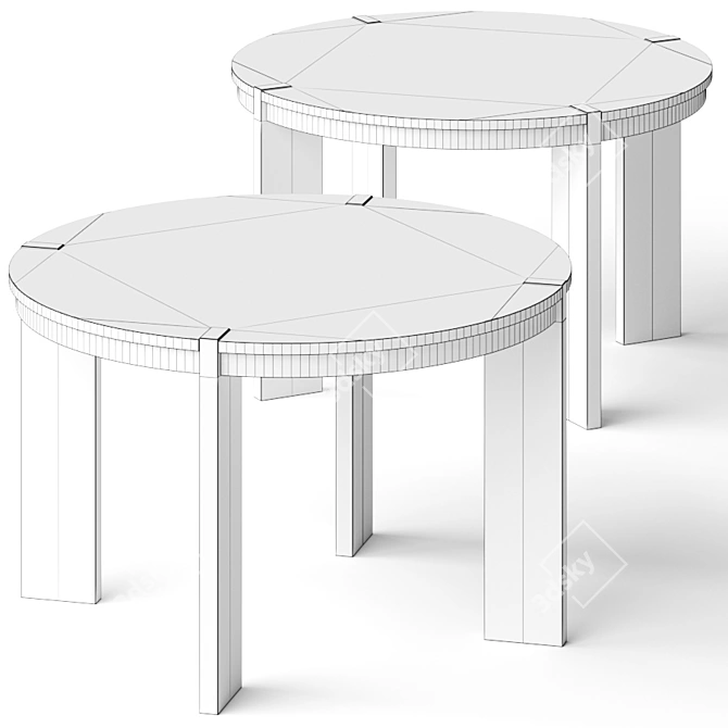 Stylish Diset Wood Dining Table 3D model image 2