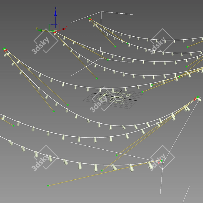 Editable LED Garland 3D model image 5