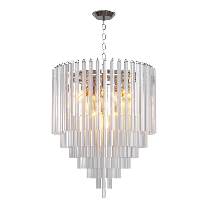 Modern Chrome Ceiling Chandelier 3D model image 1